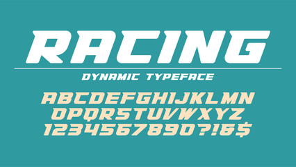 Wall Mural - racing display font design, alphabet, typeface, letters