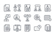 Interview related line icon set. Job offer and employment vector linear icon collection.