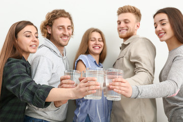 Sticker - People drinking water on white background