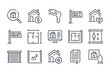 © NikWB - Real Estate related line icons.  Apartment and property vector linear icon set.