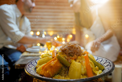 Fotomural Closeup of typical cuscus dish of Morocco