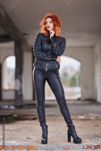 leather pants and high heels