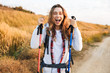 © Drobot Dean - Happy young girlcarrying backpack