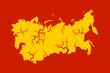 Collapse, dissolution and disintegration of Soviet union. Crack and break in the socialist and communist country and state. Vector illustration