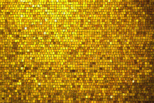 Gold Colored Square Tile Mosaic Background