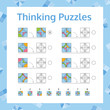 © vectorforjoy - Thinking Puzzles Educational Game Set.  Logical Thinking Skills Game. Vector illustration.