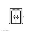 © Yurii - elevator icon, lift line symbol on white background - editable stroke vector illustration eps10
