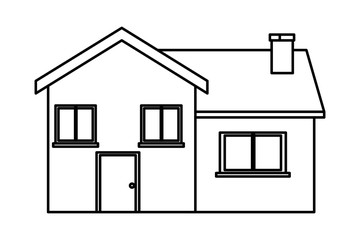 Sticker - house building icon black and white