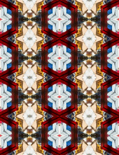 Red, Blue, Yellow And Black Kaleidoscopic Pattern