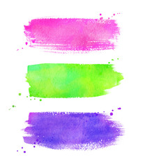 Hand drawn watercolor brushstrokes banners