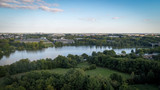Fototapeta Londyn - Nantes, les rives de l'Erdre avec vue sur la Beaujoire