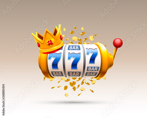 Fotografía King slots 777 banner casino on the white background.