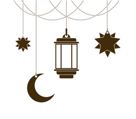 Wall Mural - ramadan kareem lantern and moon