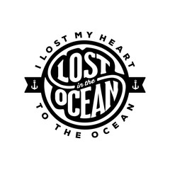 Wall Mural - i lost my heart ocean vector illustration