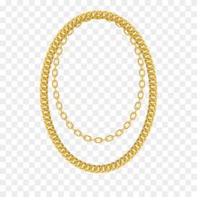 Gold Chain Isolated. Vector Necklace