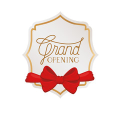 Wall Mural - frame and ribbon with label grand opening