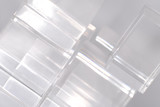 Fototapeta  - Transparent cube on white background
