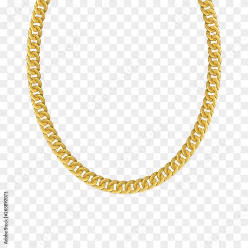 Fotografía Gold chain isolated. Vector necklace