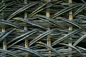 texture closeup of old wooden wicked wall