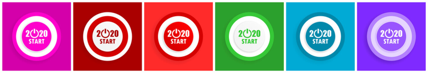 Poster - New year 2020 start vector illustration