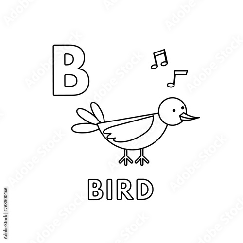 Vector Cute Cartoon Animals Alphabet Bird Coloring Pages Buy This Stock Vector And Explore Similar Vectors At Adobe Stock Adobe Stock