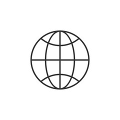 Wall Mural - linear globe vector. trendy flat world globe outline ui sign design. thin linear network graphic pic