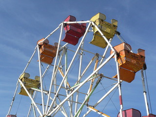 ferris wheel on background of blue sky