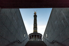 Victory Column Berlin Germany Winter Evening
