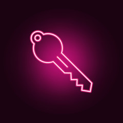 Wall Mural - line key neon icon. Elements of Real Estate set. Simple icon for websites, web design, mobile app, info graphics