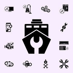 Sticker - Repair ship, wrench icon. Repair icons universal set for web and mobile