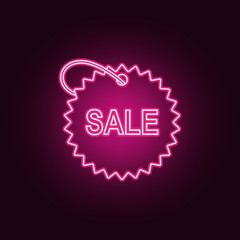 Wall Mural - tag with the word sale neon icon. Elements of Sale set. Simple icon for websites, web design, mobile app, info graphics