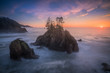 canvas print picture - The last minute sunset and soft ocean of Oregon coast