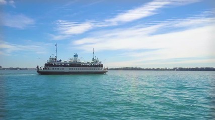 Wall Mural - Toronto Islands Ferry bringing passengers to the Central Island and Hanlan Point from Toronto downtown Jack Layton Ferry terminal