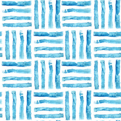 Watercolor striped seamless pattern