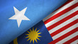 Somalia and Malaysia two flags textile cloth, fabric texture