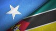 Somalia and Mozambique two flags textile cloth, fabric texture