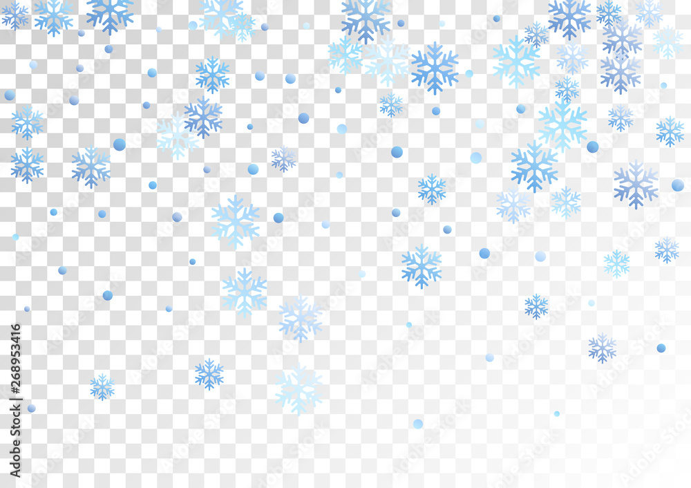 Crystal snowflake and circle shapes vector graphics. - obrazy, fototapety, plakaty 
