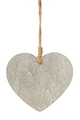 Wall Mural - Wooden heart on white