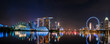 SINGAPORE-MAY 19, 2019 : Cityscape Singapore modern and financial city in Asia. Marina bay landmark of Singapore. Night landscape of business building and hotel. Panorama view of Marina bay at dusk.