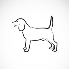 Vector of a dog beagle on white background. Pet. Animal. Dog logo or icon. Easy editable layered vector illustration.