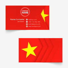 Wall Mural - Vietnam Flag Business Card, standard size (90x50 mm) business card template.