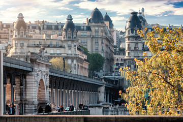 Wall Mural - Bir Hakeim bridge viewed from the metro staion , Paris, France.