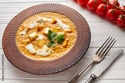 Shahi Paneer Indian Vegetarian Masala Asian Meal With Vegetables