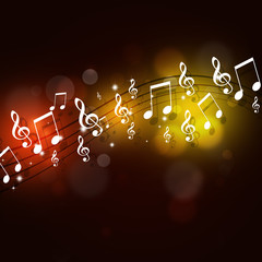 Wall Mural - music note lights