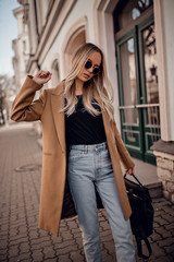 Stylish woman posing in outdoor