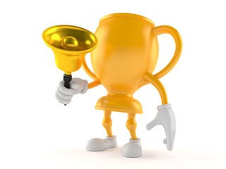 Poster - Golden trophy character holding a hand bell