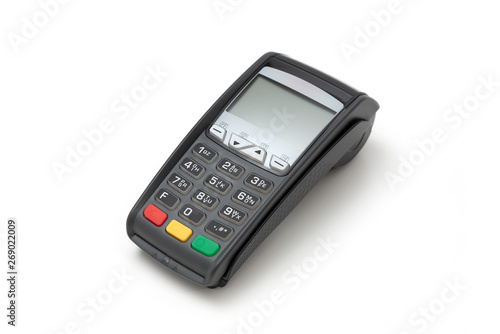 Cuadros en Lienzo Credit card terminal on white background
