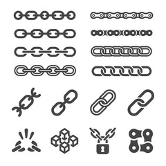 Wall Mural - chain icon set