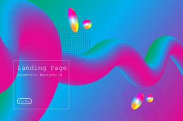 Wall Mural - Memphis abstract colorful background design with Fluid gradient shapes composition illustration vector