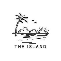 Sticker - tropical island